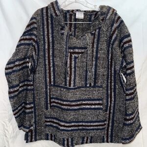 Baja Style Hoodie Lg Vel Mex Beach Rug Style Unisex Men’s Women’s Black Red Blue